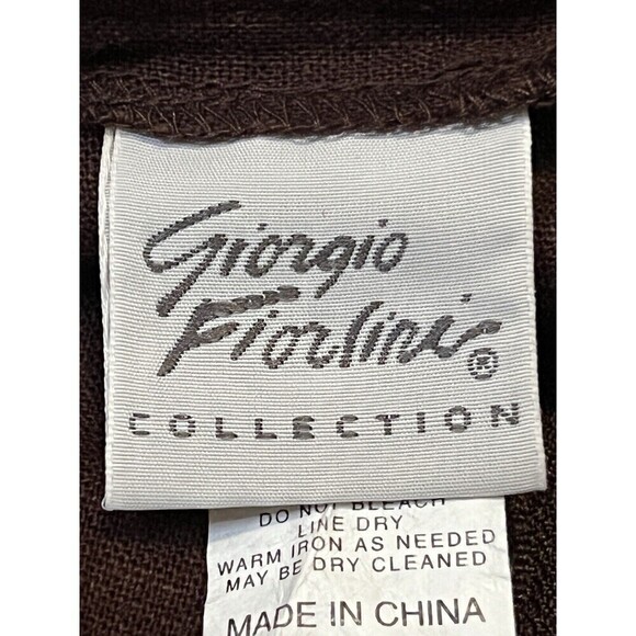 Giorgio Fiorlini Y2k Maxi Skirt Women's Size 14 Brown Linen Blend Boho 90's‎ - Picture 10 of 11